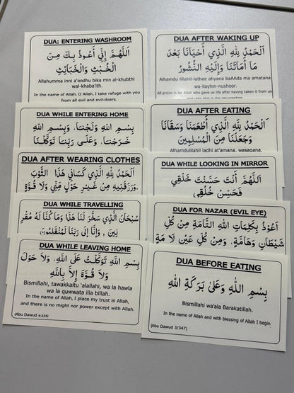English Dua Stickers  (12 dua in a set)